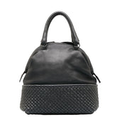 ボッテガヴェネタ イントレチャート ハンドバッグ ブラック レザー レディース BOTTEGAVENETA 【中古】